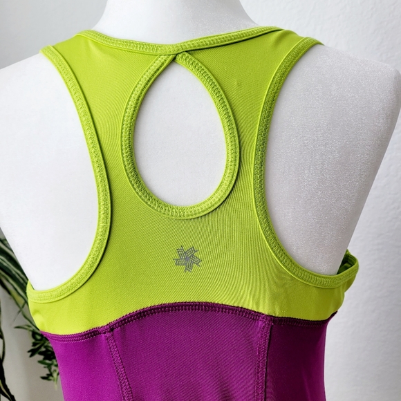 EUC Tek Gear Racerback Athletic Tank Top Purple/Green Size L - Picture 5 of 11